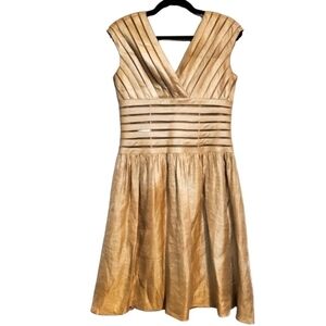 Andre Oliver Gold Mini Dress Size 8P